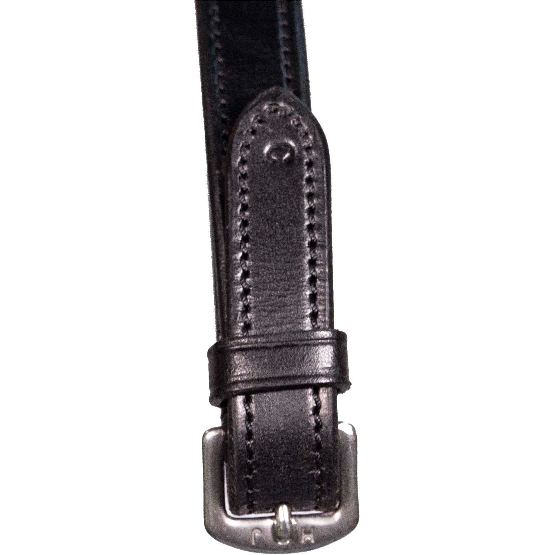 Henry James Saddlery Xtreme Eventer Hybrid Rubber Reins with Leather Stoppers RR7 - Black